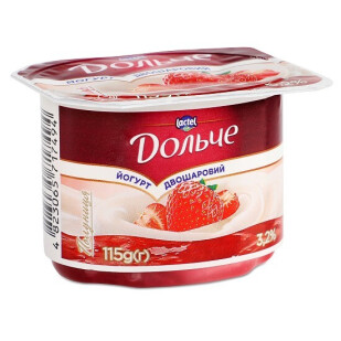 Йогурт Дольче клубника 3,2%, 115г (4823065717494)