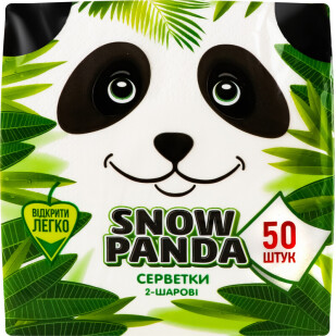 Салфетки Снежная панда белые 2-слойные, 50шт/уп (4823019007862)
