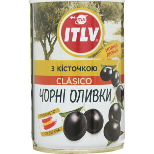 Маслины  ITLV черные с косточкой, 314мл (8410179003023)