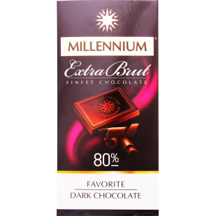 Шоколад черный Millennium Favorite Extra Brut 80%, 100г (4820005195848)