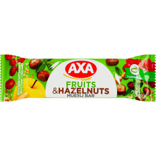 Батончик АХА зерновий з фруктами та горіхами, 23г (4820008125682)