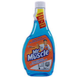 Средство для мытья стекол и поверхностей Mr.Muscle со спиртом запаска, 500мл (4823002001020)