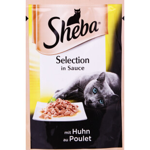 Корм для котов Sheba Black&Gold с курицей в соусе, 85г (3065890096806)