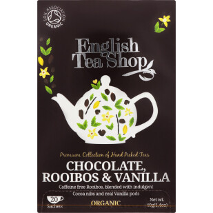 Чай трав'яний English Tea Shop шоколад-ройбуш-ваніль, 20*2г/уп (0680275029168)