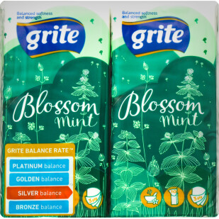Платочки бумажные Grite Blossom Mint, 4шт (4770023349146)