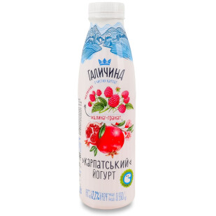 Йогурт Галичина малина-гранат 2,2%, 550г (4820222761741)