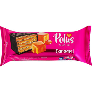 Торт Polus вафельный глазурированный с карамелью, 50г (4820204210397)