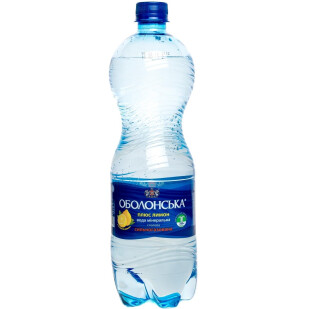 Вода минеральная Оболонь Оболонская + лимон, 1л (4820000190800)