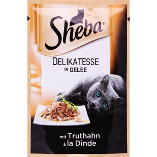 Корм для котов Sheba Black&Gold с индейкой в желе, 85г (3065890104440)