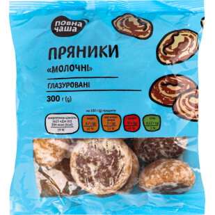 Пряники Повна Чаша молочные глазированные, 300г (4823096418742)
