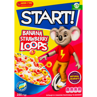 Кільця Start зі смаком полуниці та банану, 250г (4820008129598)