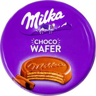 Вафли Milka с начинкой с какао в молочном шоколаде, 30г (57027821)