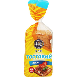 Хліб Куліничі Зебра тостовий, 330г (4820174300517)