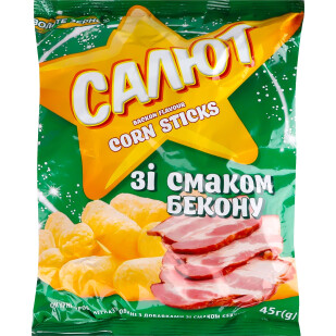 Кукурудзяні палички Салют з беконом, 45г (4820017291835)