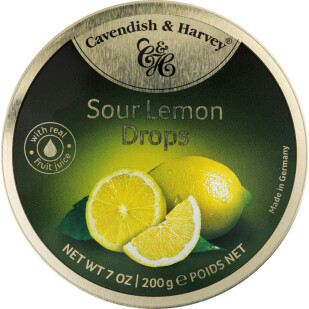 Леденцы Cavendish&Harvey Кислый лимон, 200г (4013197767034)