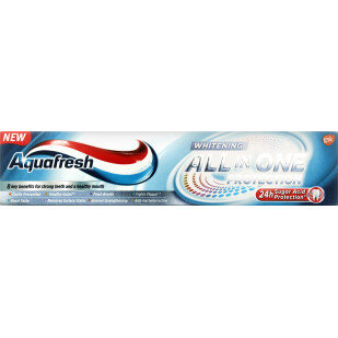 Паста зубная Aquafresh ALL IN ONE Отбеливающая, 100мл (5054563058591)
