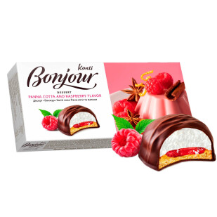 Десерт Konti Bonjour панна-котта и малина, 232г (4823012267720)