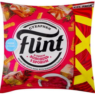 Сухарики Flint пшенично-ржаные со вкусом холодца с хреном, 140г (4823127302118)