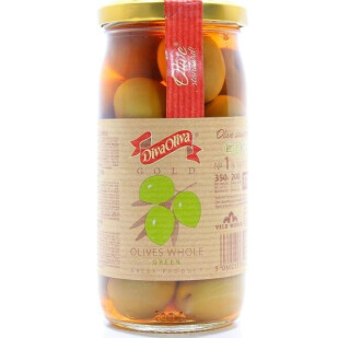 Оливки Diva Oliva Gold зеленые с косточкой 370мл (5060235651274)