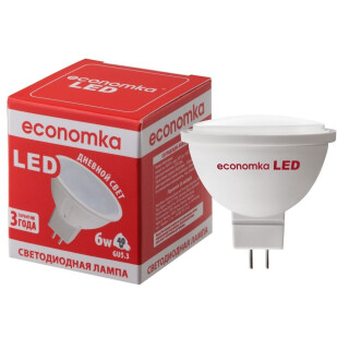 Лампа Экономка LED MR16 6W 4200K GU5.3, шт (4820172680376)