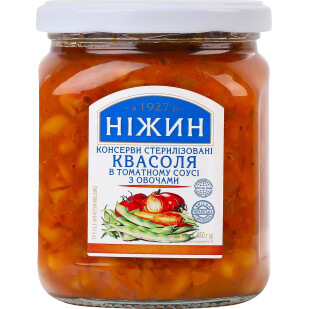 Квасоля Ніжин в томатному соусі з овочами, 450г (4823006801947)