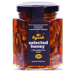 Мед Вулик Selected honey гречневый с грецким орехом, 230г (4820209050219)
