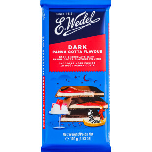 Шоколад черный E.Wedel со вкусом пана-кота, 100г (5901588018911)