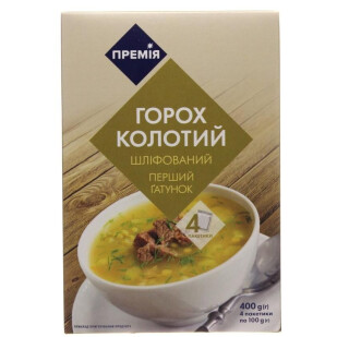 Горох колотый Премія, 4*100г/уп (4824034050338)