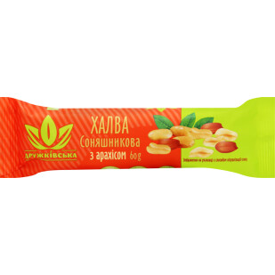 Халва Дружківська подсолнечная с арахисом, 60г (4823092700766)