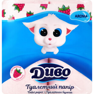 Бумага туалетная Диво Aroma Малина 2-слойная, 4шт (4820003836118)