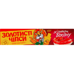 Чипси Золотисті з беконом, 100г (4820007051104)