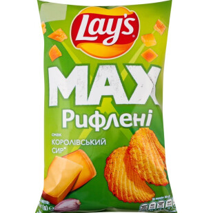 Чипси Lay's Max рифлені зі смаком королівського сиру, 95г (4823063128803)