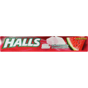 Конфеты жевательные Halls со вкусом арбуза, 47г (7622201430733)