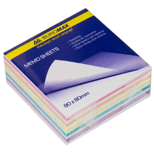 Блок бумаги для заметок Buromax Зебра 80х80х20мм, шт (4823078910493)