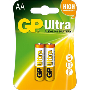 Батарейка GP Ultra AA 15AU, 2шт (4891199027581)