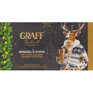 Чай черный Graff Зимняя история с ароматом яблока и корицы, 20*1,8г (4820279611426)