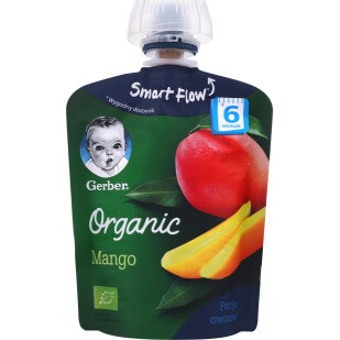 Пюре Gerber органическое манго, 90г (7613036088145)