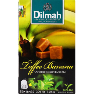 Чай чорний Dilmah Toffee Banana, 20*1,5г/уп (9312631142235)