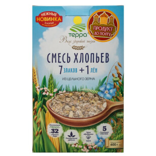 Суміш Терра 7+1 Пластівці з льоном, 600г (4820015733122)
