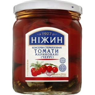 Томати Ніжин черрі мариновані, 450г (4823006802340)