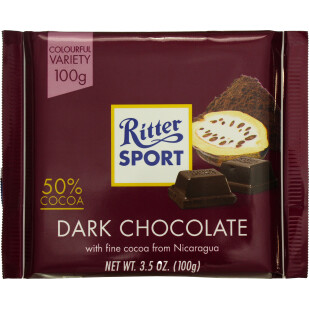 Шоколад темный Ritter Sport, 100г (4000417020000)