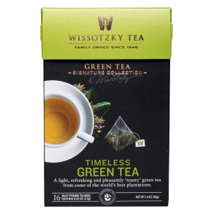 Чай зеленый Wissotzky Tea, 16*2,5г/уп (0859013004037)