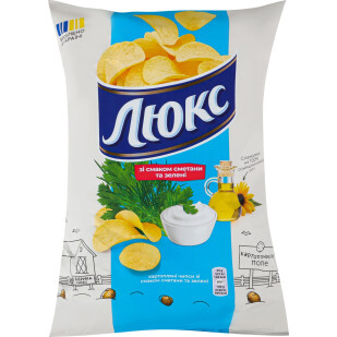 Чипсы Люкс со вкусом сметаны и зелени, 125г (7622202268069)