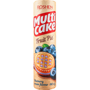 Печиво Roshen Multicake Fruit Pie чорниця-крем, 180г (4823077639777)