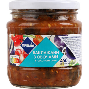 Баклажаны Премія с овощами в томатном соусе, 450г (4823096414775)