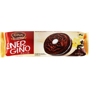 Печенье БКК Energino с какао и ванильной начинкой, 68г (4820205873317)