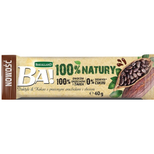 Батончик Ba! финиковый какао-арахис-овес б/сахара, 40г (5900749691895)
