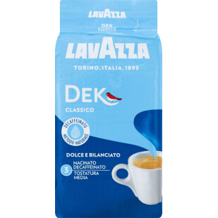 Кофе молотый Lavazza Dek Classico, 250г (8000070011281)