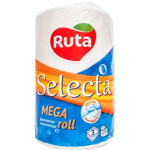 Рушник паперовий Ruta Selecta Mega roll 3-шарові 175 листів, шт (4820023745643)