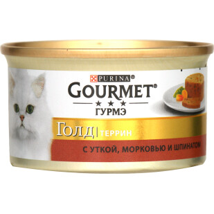 Корм для котов Gourmet Gold паштет утка-моровь-шпинат, 85г (7613033728778)